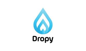 Water drop simple logo design for natural company vector