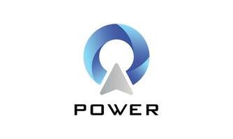 Logo power click technology minimalist style design vector