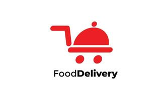 Food trolley logo fast for delivery business company vector