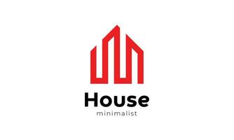 Logo house line minimalist for real estate or property company vector