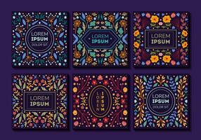 Vector set of luxury floral patterns, invitation cards, banners with doodles with roses,