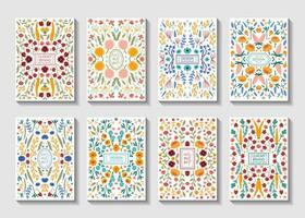 Vector set of luxury floral patterns, invitation cards, banners with doodles with roses,