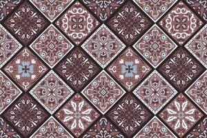 Set of patterned azulejo floor tiles background. Seamless colorful pattern vector