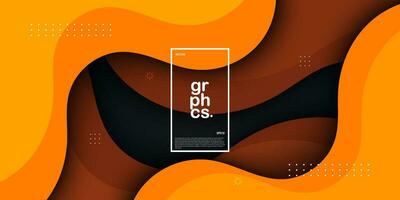 Minimal geometric wave brown and orange color with gradient background. Simple and cool design for display product ad website template wallpaper poster. Eps10 vector