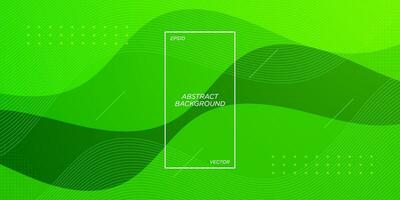 Colorful green wave background with simple shape and lines pattern. Bright simple green design. Simple geometric shapes concept. Eps10 vector