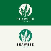 Seaweed Logo Simple Minimalist Design Illustration Template vector