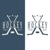 Hockey Logo Design, Sports Game Symbol Template vector
