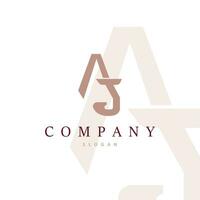 Minimal Initial AJ Letter Logo, Modern And Luxury Vector Template