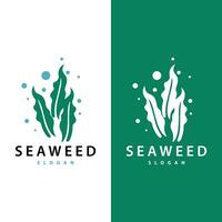 Seaweed Logo Simple Minimalist Design Illustration Template vector