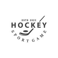 Hockey Logo Design, Sports Game Symbol Template vector