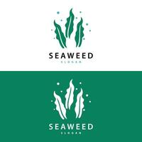 Seaweed Logo Simple Minimalist Design Illustration Template vector