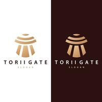 Torii Gate Logo Design Vector Minimalist Illustration Template