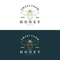 miel abeja logo diseño insecto vector ilustración modelo