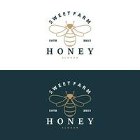 Honey Bee Logo Design Insect Vector Illustration Template