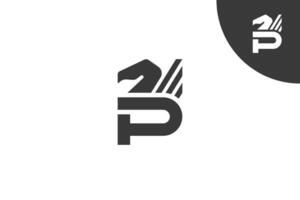 Modern letter P dragon logo vector design