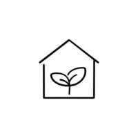 Green House Line Style Icon Design vector