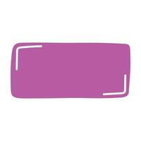 Rectangle pink frame line. square shape outline on hand draw style. vector illustration isolated