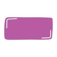 Rectangle pink frame line. square shape outline on hand draw style. vector illustration isolated