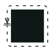 Cut line icon with scissor, cut here guidance, scissors and dash. Coupon mark and symbol for cropping, signifying voucher. Flat vector illustrations isolated in background.