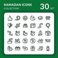 Ramadán íconos paquete colección con línea estilo vector gráfico