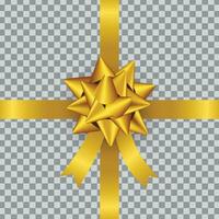 golden ribbon decoration gift box ornament vector