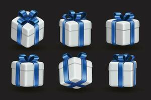 realistic 3d gift box set collection design vector