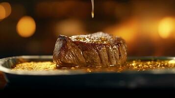 Golden and sweet served beef photo