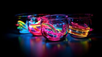 Beautiful neon light glass photo