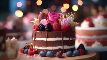 Beautifull birthday cakes colored background images photo