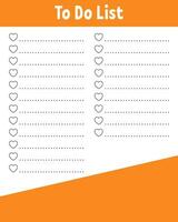 To do list. Printable template. Lined sheet. Handwriting paper. For diary, planner, checklist, wish list. Vector illustration.