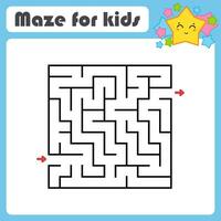 Abstract square maze. Game for kids. Puzzle for children. Labyrinth conundrum. Find the right path. Vector illustration.