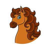 Cute character. Horse animal. Colorful vector illustration. Coon style. Isolated on white background. Design element. Template for your design, books, stickers, cards, posters, clothes.