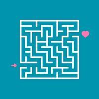 Abstract square maze. Game for kids. Puzzle for children. Labyrinth conundrum. Find the right path. Vector illustration.