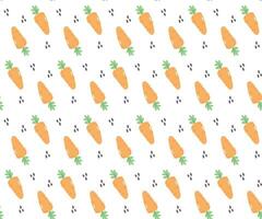 Cute carrot Seamless Pattern Repeat Tileable Background Texture Wallpaper Fabric Wrapping Paper isolated on white background vector