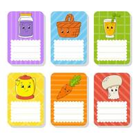 Gift tags. For holidays with space for your text. Bright stickers. Rectangular label. Color vector isolated illustration.