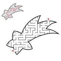 Abstract maze. Game for kids. Puzzle for children. Labyrinth conundrum. Find the right path. Education worksheet. With answer. vector