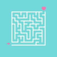 Abstract square maze. Game for kids. Puzzle for children. Labyrinth conundrum. Find the right path. Vector illustration.
