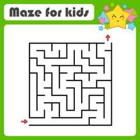 Abstract square maze. Game for kids. Puzzle for children. Labyrinth conundrum. Find the right path. Vector illustration.