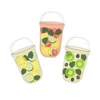 Logo Illustration of Infused Water in a Plastic Cup vector