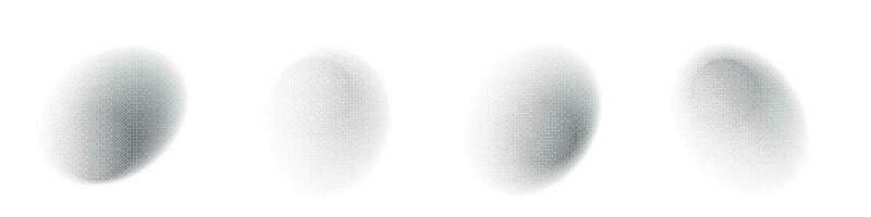 Circular grain texture with distressed dots and gradient effects. noise and brush gradation elements. Flat vector illustration isolated on white background.