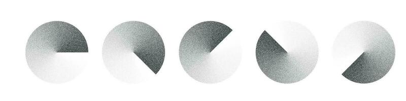 Grainy circular shape of noise and dots. gradient depth, halftone effect. Flat vector illustration isolated on white background.