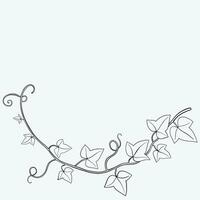 Floral ivy drawing decorative ornament flat design. vector