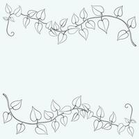 Floral ivy drawing decorative ornament flat design. vector