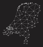 Vector low polygonal Netherlands map.