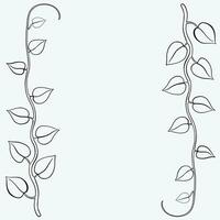 Floral ivy drawing decorative ornament flat design. vector