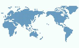 Square shape world map on white background. vector