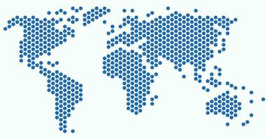 circulo forma mundo mapa en blanco antecedentes. vector