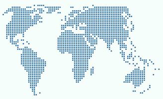 Square shape world map on white background. vector