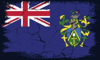 Flat Design Grunge Pitcairn Islands Flag Background vector