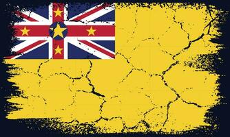 Flat Design Grunge Niue Flag Background vector